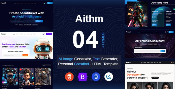 Aithm – KI-Agentur und futuristische Startup-HTML-Vorlage