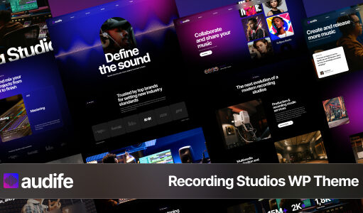 Audife – WordPress-Layout für Aufnahmestudios