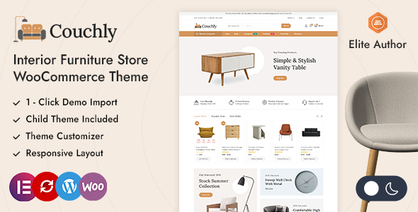 Couchly – WordPress-WooCommerce-Template für Innenmöbelgeschäft