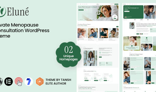 Elune – Private Menopause-Beratung und Midlife-Wellness-WordPress-Layout