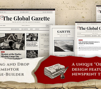 Gazette – WordPress-Layout für Vintage-Nachrichten und Redaktionsmagazine