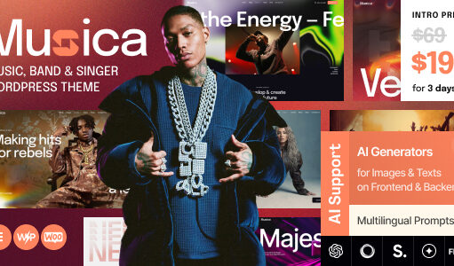 Muzica – WordPress-Vorlage für Musik, Band und Sänger