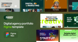 Parodie – Figma-Vorlage für das digitale Agenturportfolio
