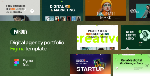 Parodie – Figma-Vorlage für das digitale Agenturportfolio