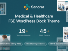 Sanorra – FSE-WordPress-Block-Template für Medizin und Gesundheitswesen