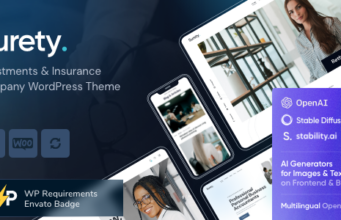 Surety – WordPress-Vorlage für Buchhalter, Buchhalter und Banker
