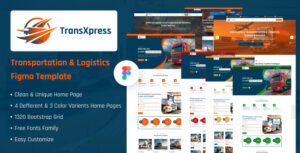 TransXpress – Figma-Vorlage für Transport und Logistik - Agentur zweigelb