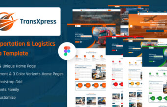 TransXpress – Figma-Vorlage für Transport und Logistik