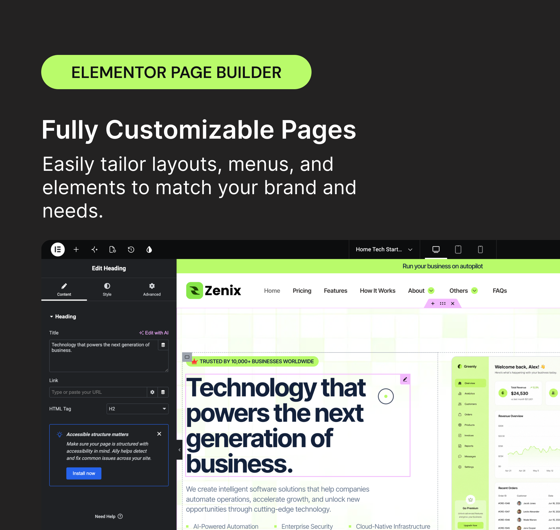 Zenix - Tech Startup & SaaS Elementor WordPress Theme - 9