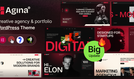 Agina – WordPress-Template für Kreativagentur und Portfolio