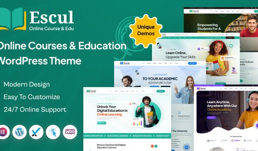 Escul-Online-Kurse und Bildung WordPress-Template