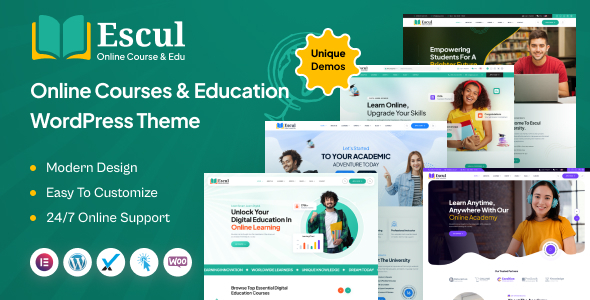 Escul-Online-Kurse und Bildung WordPress-Template