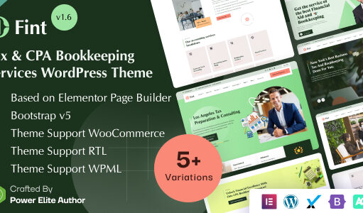 Fint – Steuer- und CPA-Buchhaltungsdienste Elementor WordPress Template
