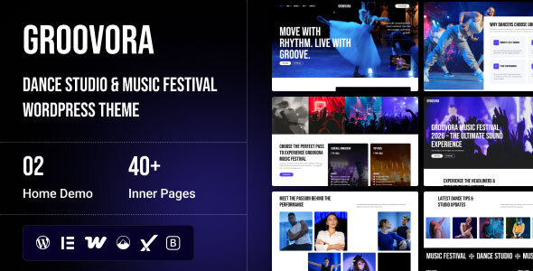 Groovora – WordPress-Layout für Tanzstudio und Musikfestival