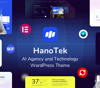 HanoTek – WordPress-Vorlage für KI-Agentur und Technologie
