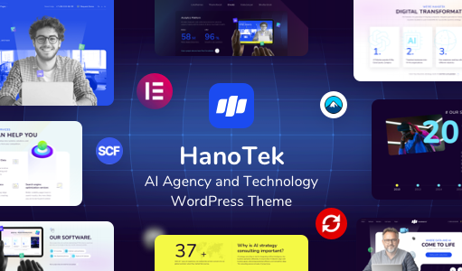 HanoTek – WordPress-Vorlage für KI-Agentur und Technologie