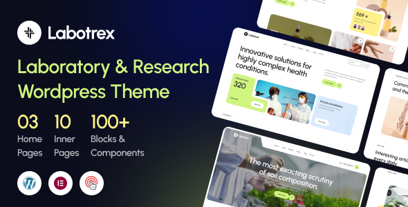 Labotrex – WordPress-Vorlage für Labor- und Wissenschaftsforschung + WooCommerce-Unterstützung