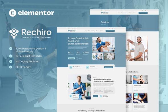 Rechiro – Elementor-Vorlagen-Kit für Chiropraktik und Physiotherapie