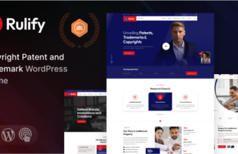 Rulify – WordPress-Vorlage für Anwaltskanzleien zur Beratung im Bereich des geistigen Eigentums