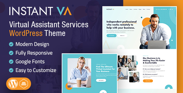 Sofortige VA | WordPress-Layout für den virtuellen Assistenten