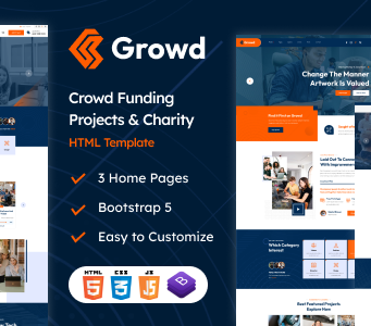 WACHSEN || HTML-Vorlage für Crowdfunding und Wohltätigkeit