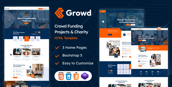 WACHSEN || HTML-Vorlage für Crowdfunding und Wohltätigkeit