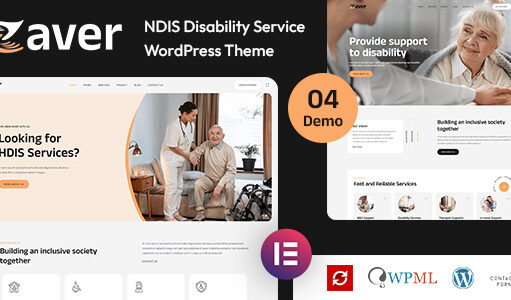 Zaver – NDIS Elderly & Disability Service WordPress-Layout