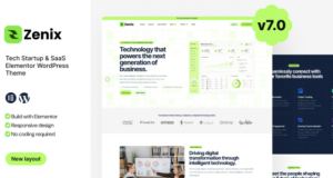 Zenix – Tech Startup & SaaS Elementor WordPress Vorlage