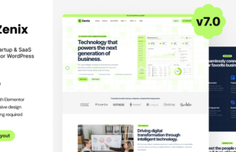 Zenix – Tech Startup & SaaS Elementor WordPress Vorlage