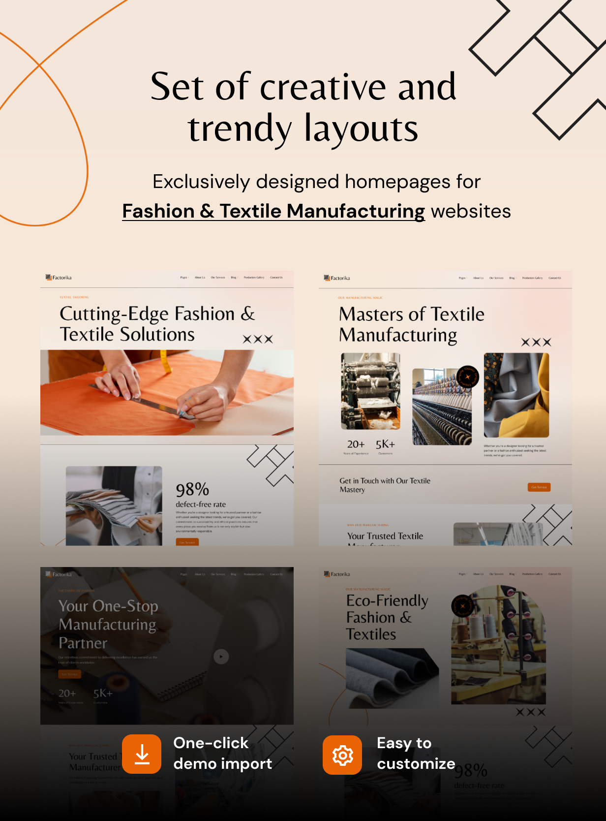 Factorika – WordPress-Theme für Mode- und Textilherstellung