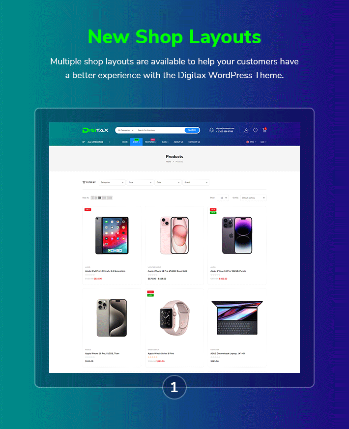 Digitax – Elementor Digital Store WooCommerce WordPress Theme