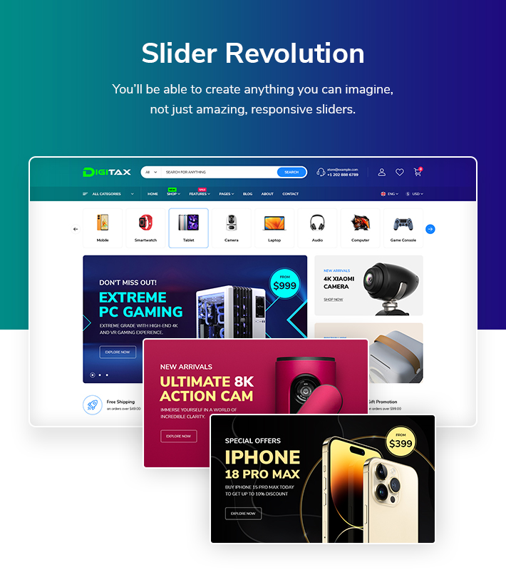 Digitax – Elementor Digital Store WooCommerce WordPress Theme