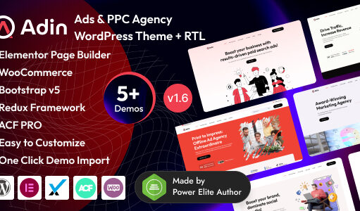 Adin – WordPress-Vorlage für Werbe- und PPC-Marketingagentur
