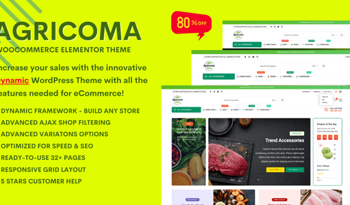 Agricoma – Organic Food Grocery Store WooCommerce Vorlage