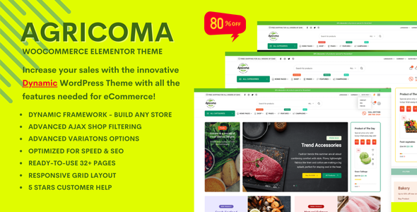 Agricoma - Organic Food Grocery Store WooCommerce Vorlage