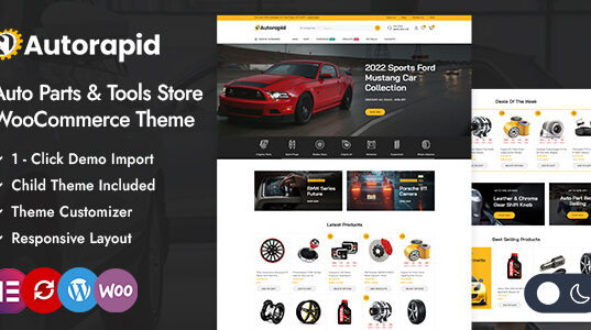 Autorapid – Responsive Layout für den Automobil- und Werkzeugladen Elementor WooCommerce