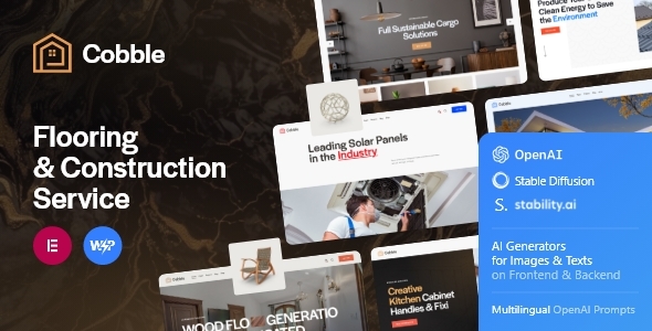 Cobble – WordPress-Template für Bodenbeläge und Bauwesen + Shop und