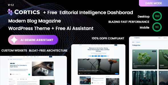 Cortics – Modernes thematisches Blog- und Magazin-WordPress-Vorlage