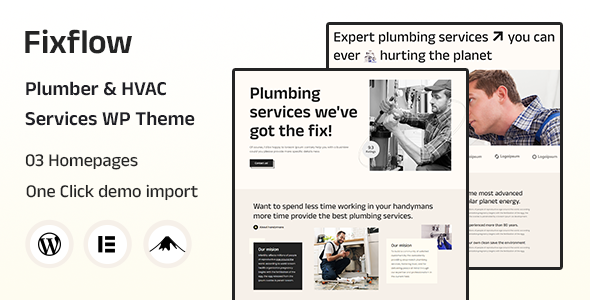 Fixflow – WordPress-Vorlage für Klempner und Heimwerker