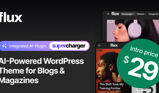 Flux – KI-gestütztes Blog- und Magazin-WordPress-Vorlage