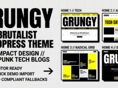 Grungy – Neo-brutalistisches Blog-WordPress-Template