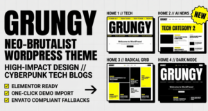 Grungy – Neo-brutalistisches Blog-WordPress-Template