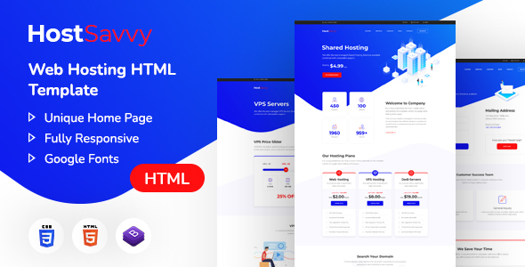 HostSavvy | HTML-Vorlage für Webhosting