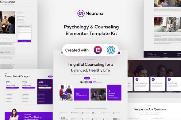 Neurona – Elementor-Vorlagenkit für Psychologie und Beratung