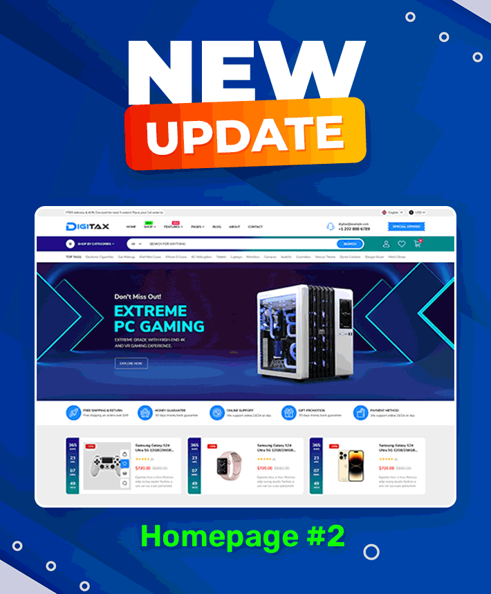 Digitax – Elementor Digital Store WooCommerce WordPress Theme
