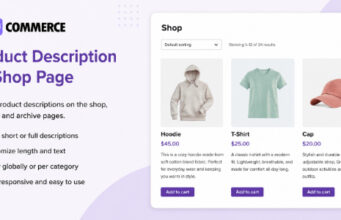 Produktbeschreibung auf Shop- und Archivseiten für WooCommerce