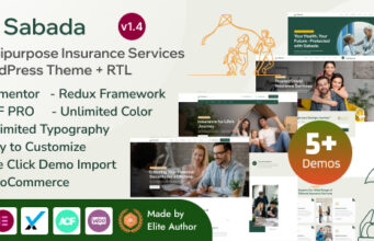Sabada – Mehrzweck-Versicherungsdienstleistungen Elementor WordPress Layout