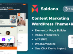 Saldana – Content-Marketing- und Copywriting-Dienste Elementor WordPress Layout