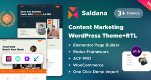 Saldana – Content-Marketing- und Copywriting-Dienste Elementor WordPress Layout