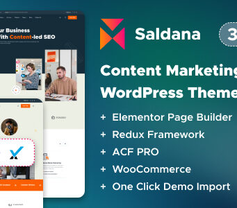 Saldana – Content-Marketing- und Copywriting-Dienste Elementor WordPress Layout